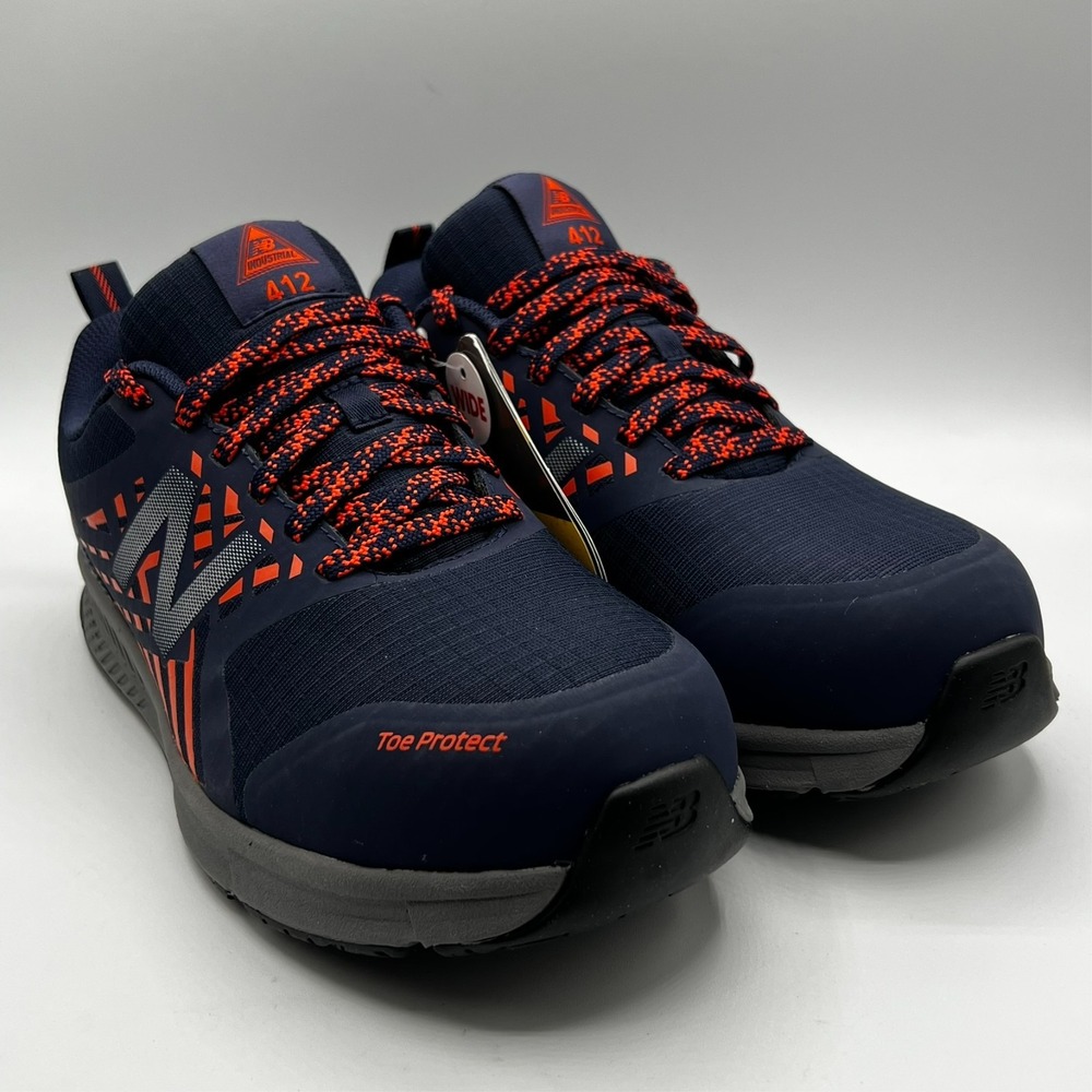 New Balance 412 Mens Size 7 EE Blue Gray Industrial Alloy Toe‎ Safety Work Shoes